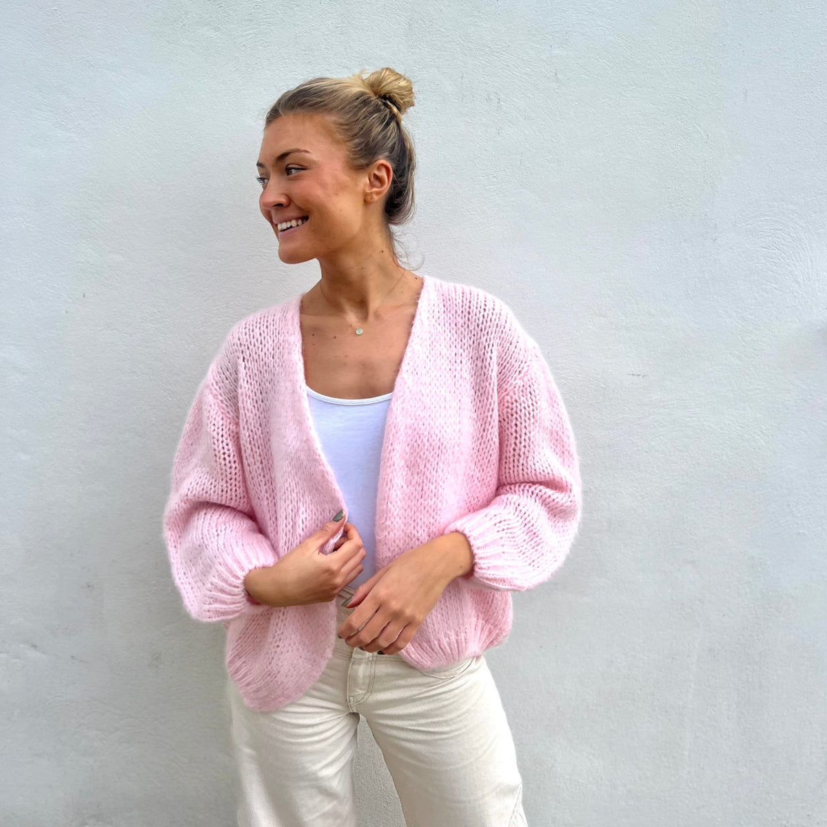 MASU MELANGE LOOSE CARDIGAN - JUICY PINK - カーディガン