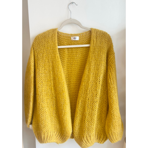 Mohair Mix Cardigan Mustard Yellow