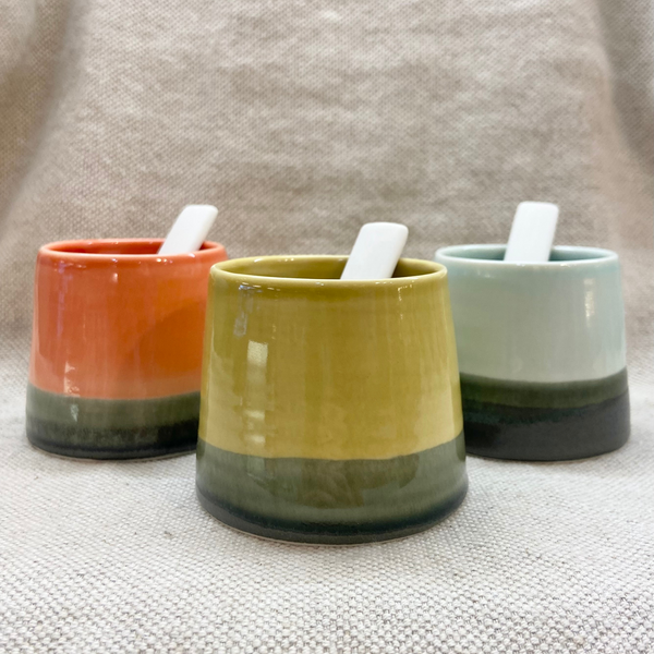 Edit Juhasz Ceramics Salt and Pepper Pot Mustard