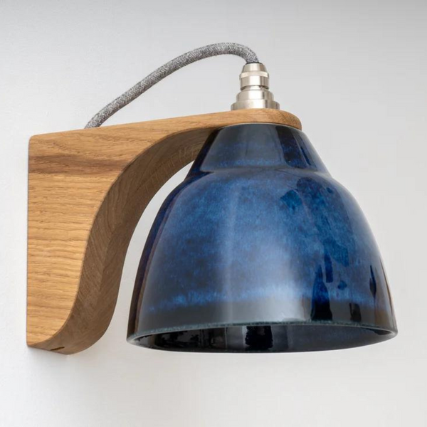 Studio Haran Element Oak and Ceramic Right Angle Wall Light