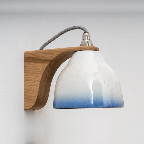 Studio Haran Element Oak and Ceramic Right Angle Wall Light