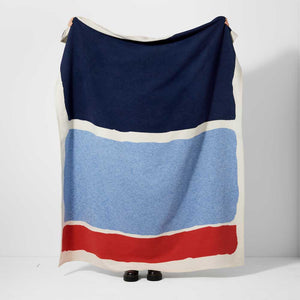 Recycled Cotton Throw Milton - Peony & Airforce