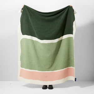 Recycled Cotton Throw Milton - Sage & Pink