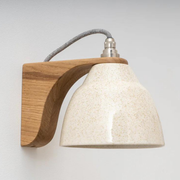 Studio Haran Element Oak and Ceramic Right Angle Wall Light