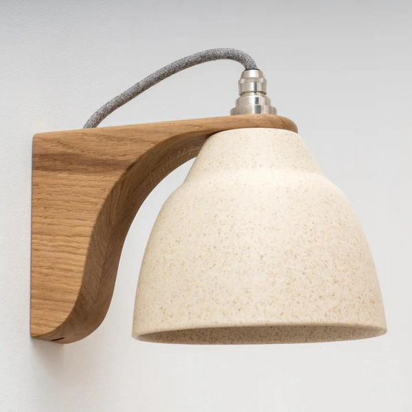 Studio Haran Element Oak and Ceramic Right Angle Wall Light