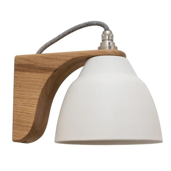 Studio Haran Element Oak and Ceramic Right Angle Wall Light