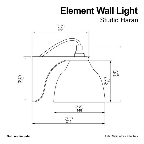 Studio Haran Element Oak and Ceramic Right Angle Wall Light