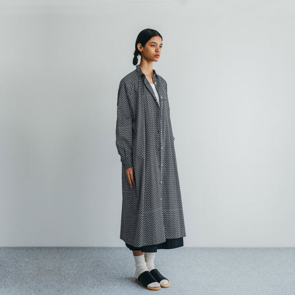 Fog Linen Lipi Cotton Dress - Leaf Black