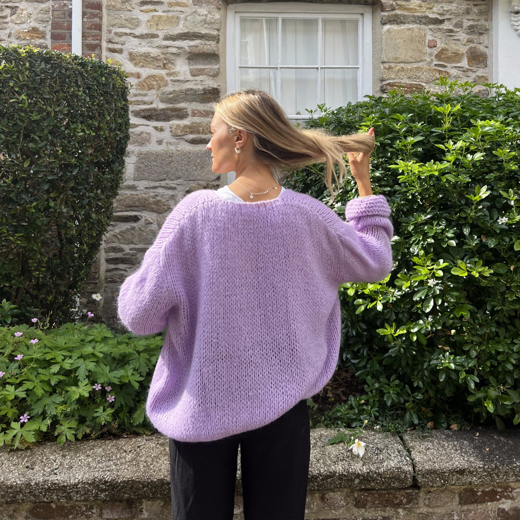 OEST Mohair Mix Cardigan - Lilac – Illustrated Living St Ives