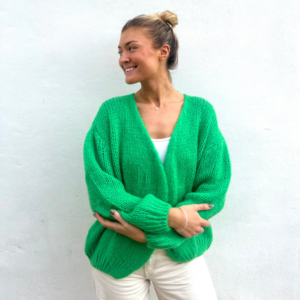 Mohair Mix Cardigan Apple Green