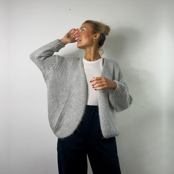 Mohair Mix Cardigan Dove Grey