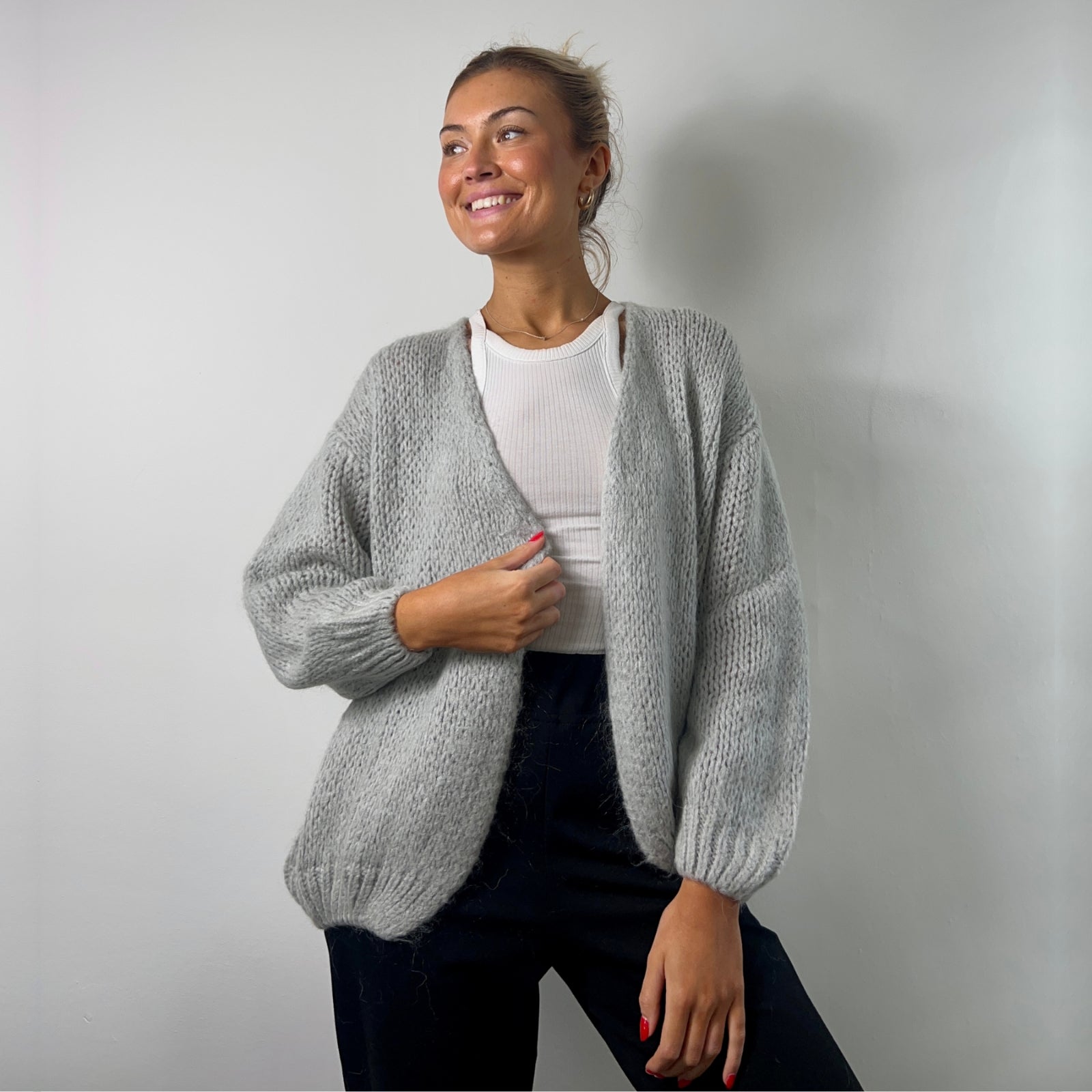 Mohair Mix Cardigan Dove Grey