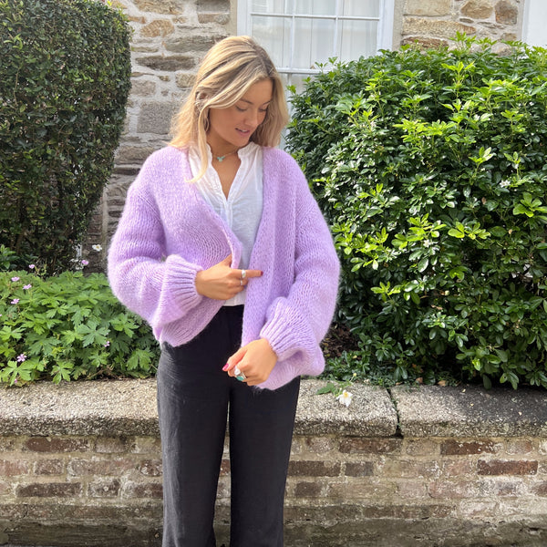 OEST Mohair Mix Cardigan - Lilac